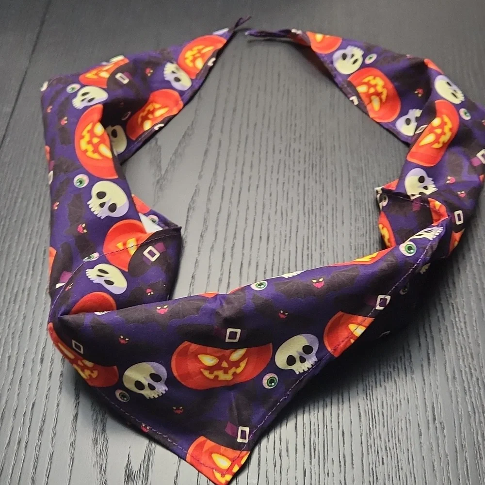 Halloween Skull and Pumpkin Pet Bandana